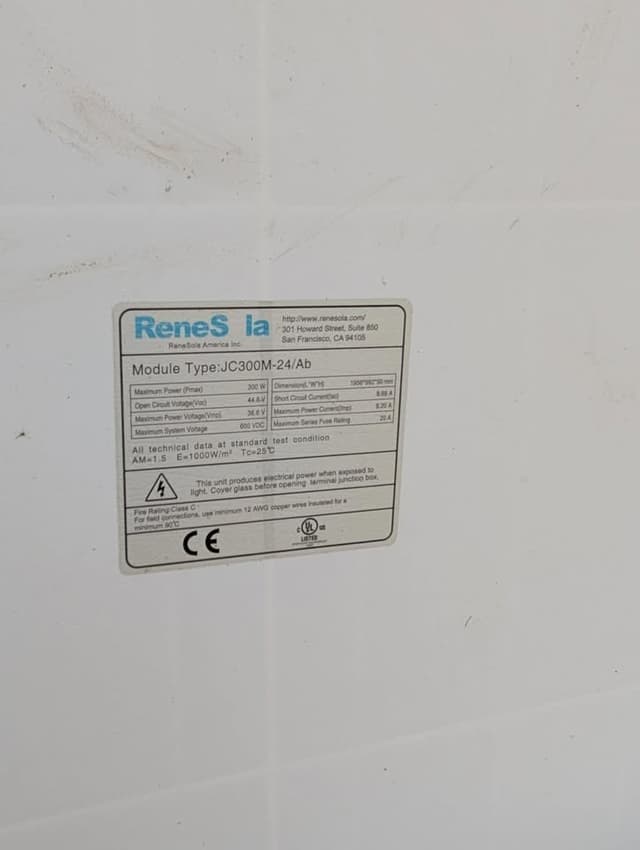 ReneSola 300W Polycrystalline — Used Commercial 3